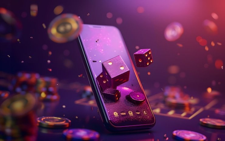 Interface game dengan kontrol taruhan yang fleksibel Layar permainan slot Hacksaw dengan kontrol taruhan dan tombol spin